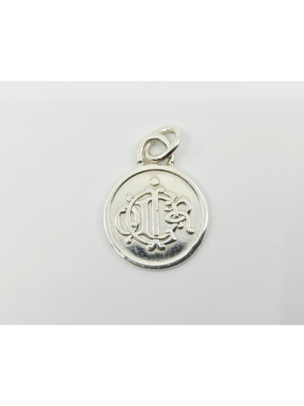 Vintage Solid 925 Sterling Silver Designer Christian Dior Round Charm Pendant - Picture 5 of 12